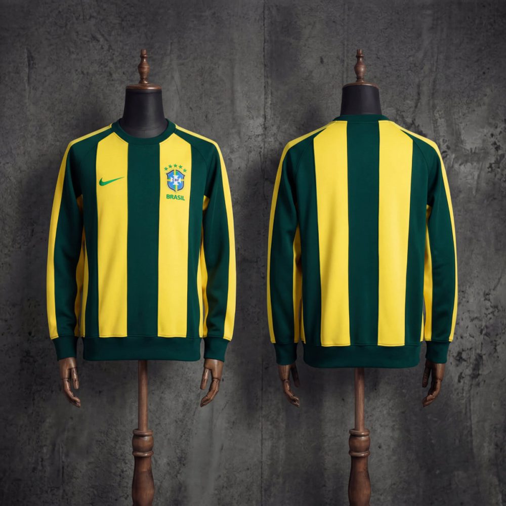 2026 Brazil Long Sleeve Yellow & Green Sweatshirt