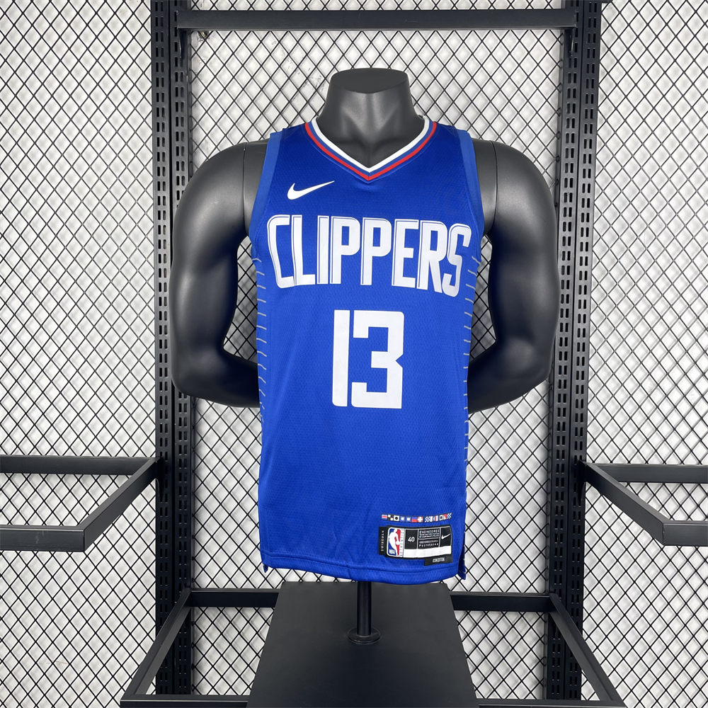 NBA Los Angeles Clippers 2023 V-Neck Blue Jersey GEORGE#13 S-XXL