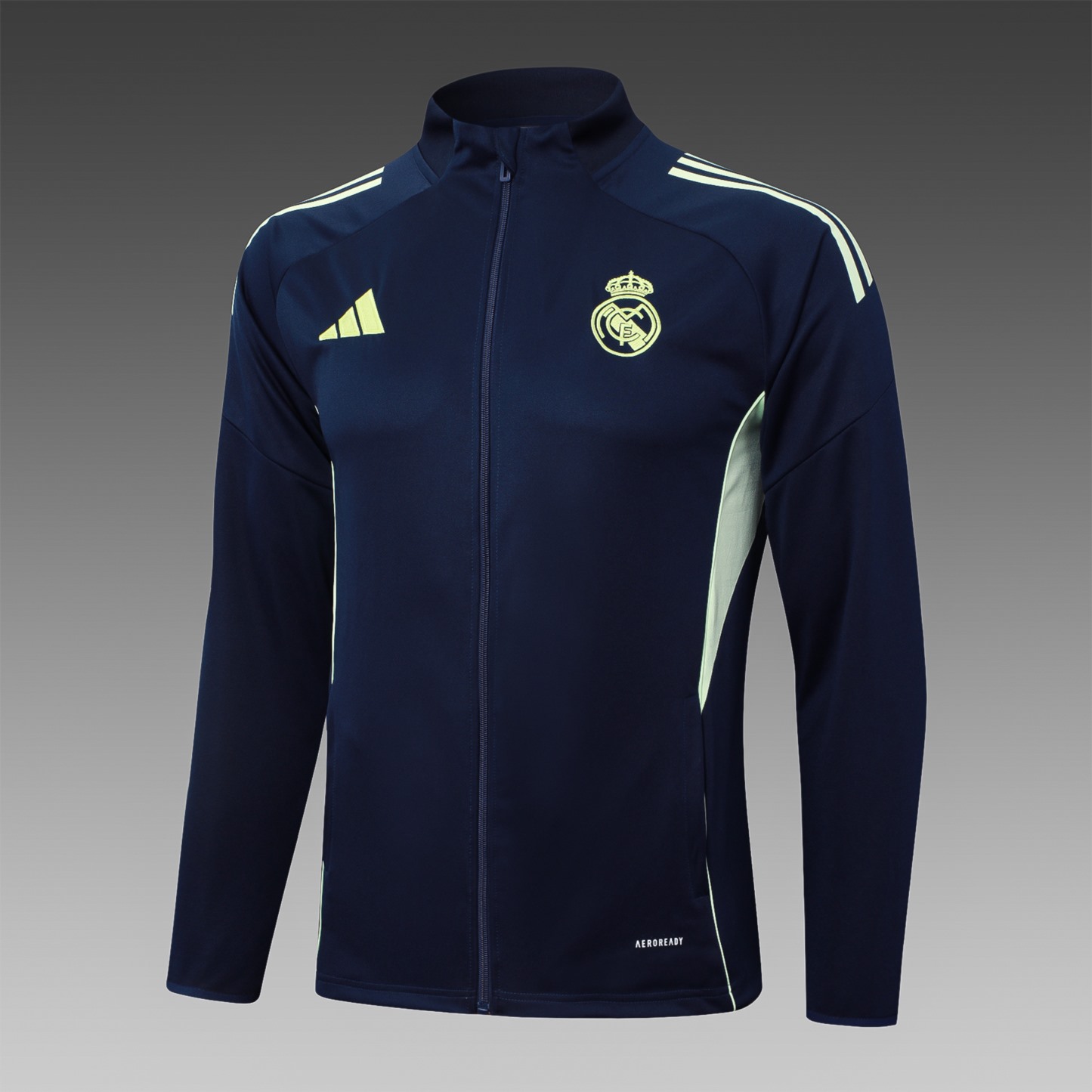 2025/26 Real Madrid cyan Jacket Training Suit Set Football Team Shirt Sports Fashion