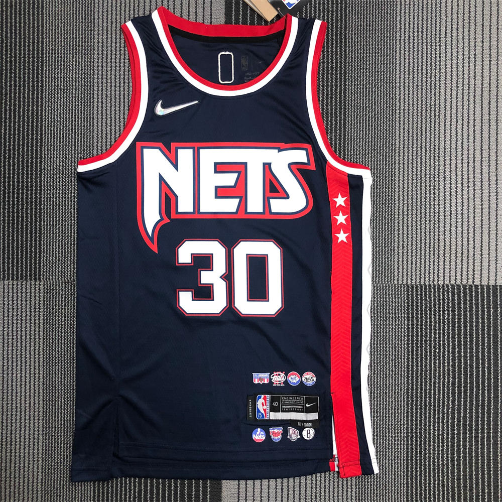 NBA Brooklyn Nets V-Neck Black 75th anniversary Jersey CURRY#30 S-XXL