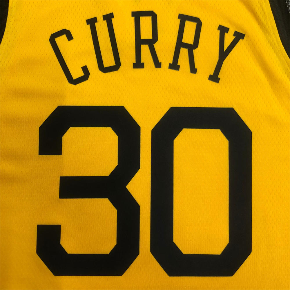 NBA Golden State Warriors V-Neck Yellow Jersey CURRY#30 S-XXL