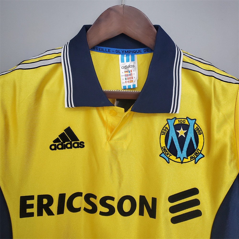 Retro Marseille 98/99 Away yellow jersey Fan Version