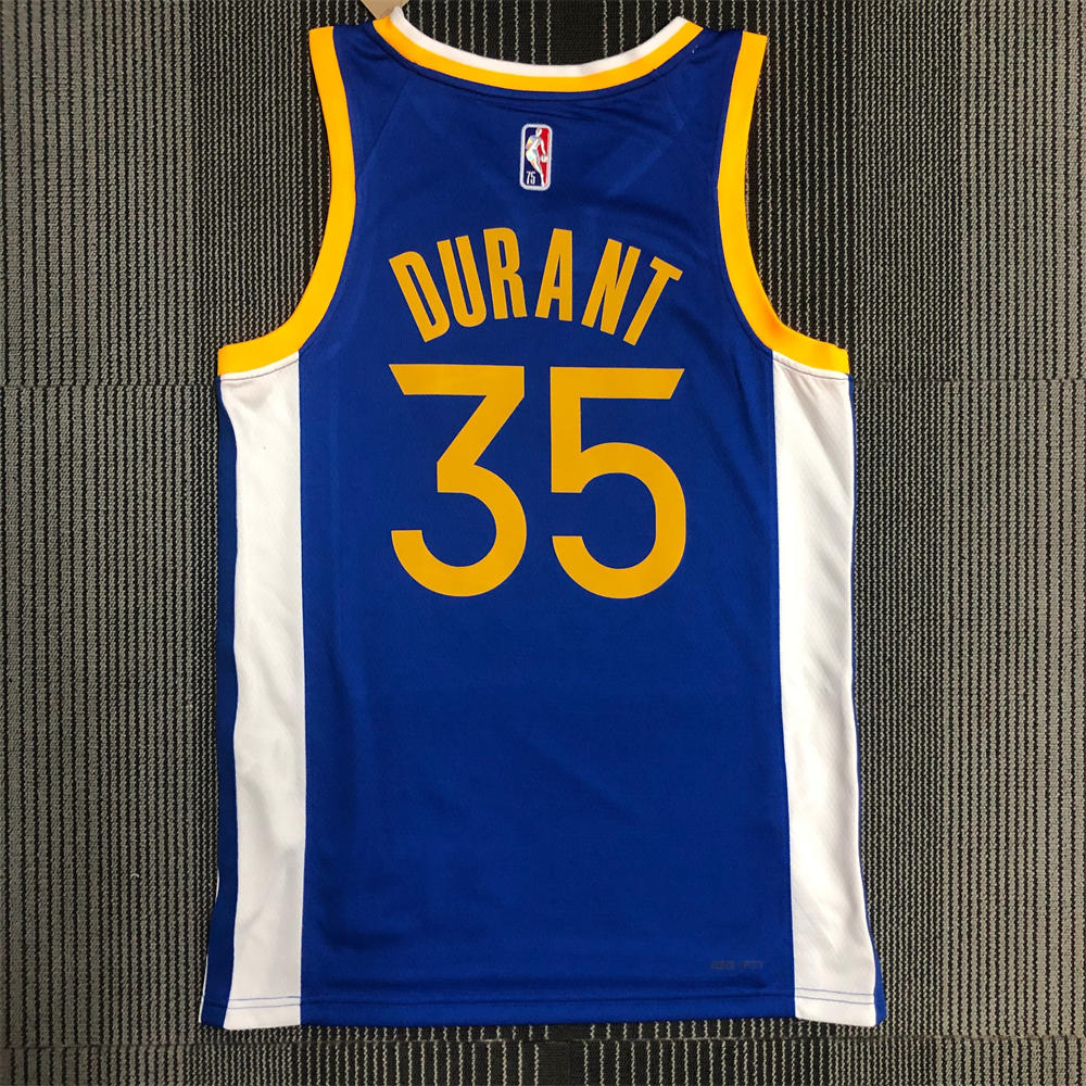 NBA Golden State Warriors V-Neck 75th anniversary Blue Jersey DURANT#35 S-XXL
