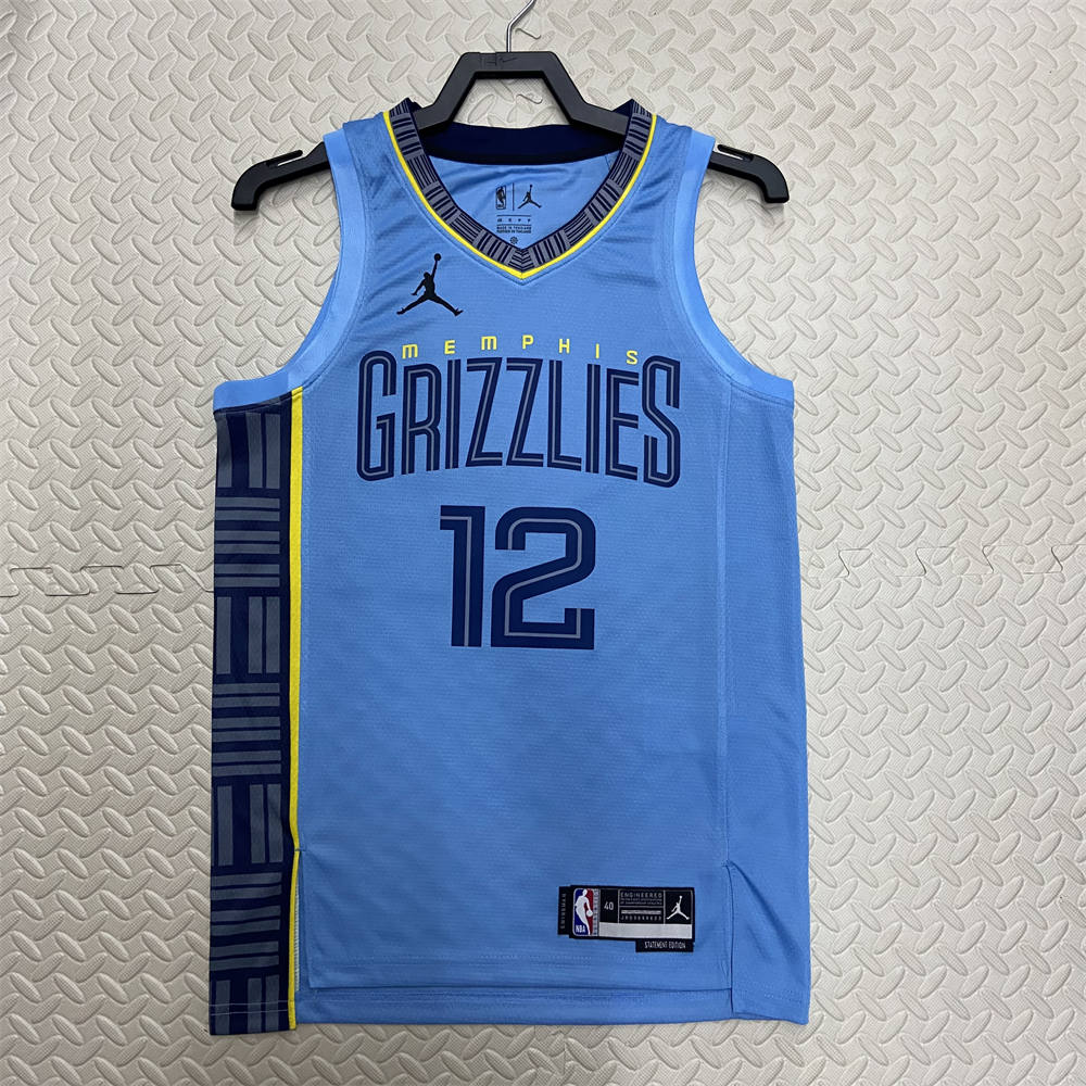 NBA Memphis Grizzies V-Neck Blue Jersey MORANT #15 S-XXL
