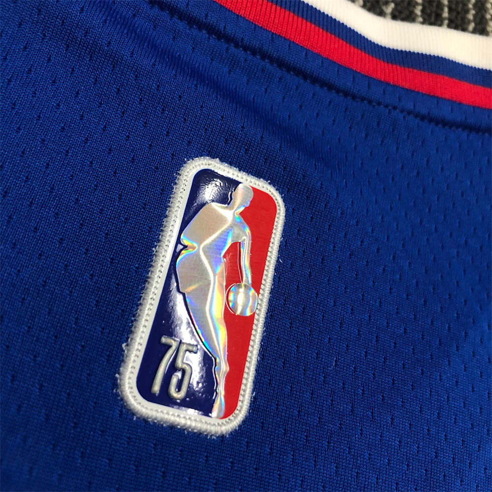 NBA Los Angeles Clippers V-Neck Blue 75th Anniversary Jersey LEONARD#2 S-XXL