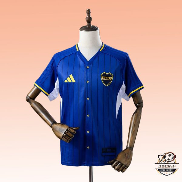 2025/26 Boca Junior US Pack Full-Button Baseball Blue jersey Fan version