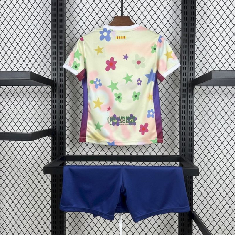 2025/26 Barcelona Flower Special Edition jersey kids Kits size: 16-28