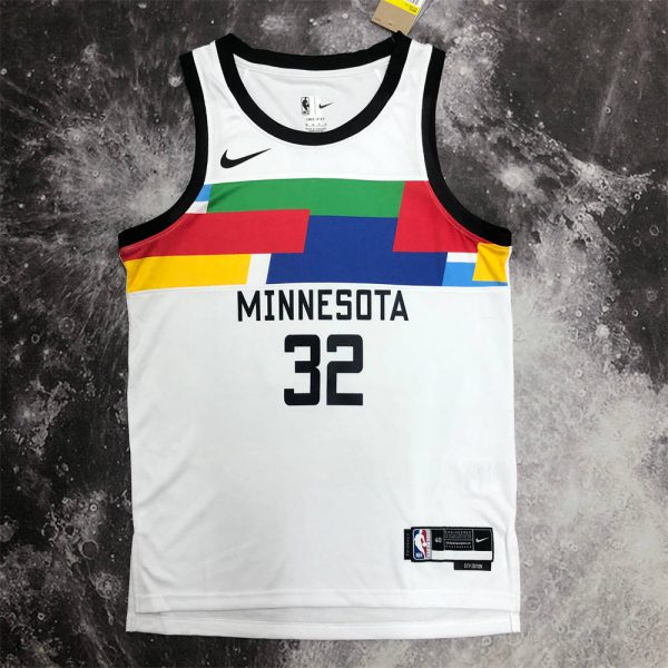 NBA Minnesota Timberwolves Round Neck Black Jersey TOWNS#32 S-XXL