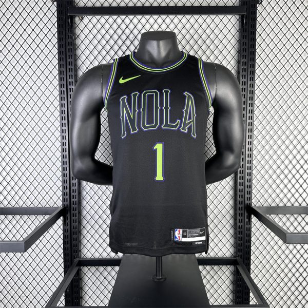 NBA New Orleans Pelicans 2024 City Edition Round Neck Black jersey WILLIAMSON#1 S-XXL