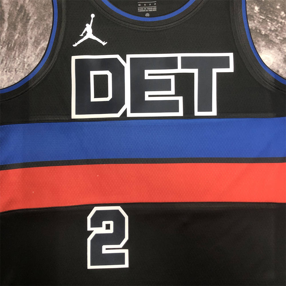 NBA Detroit PIstons Round Neck JORDAN Edition Black jersey CUNNINGHAM#2 S-XXL