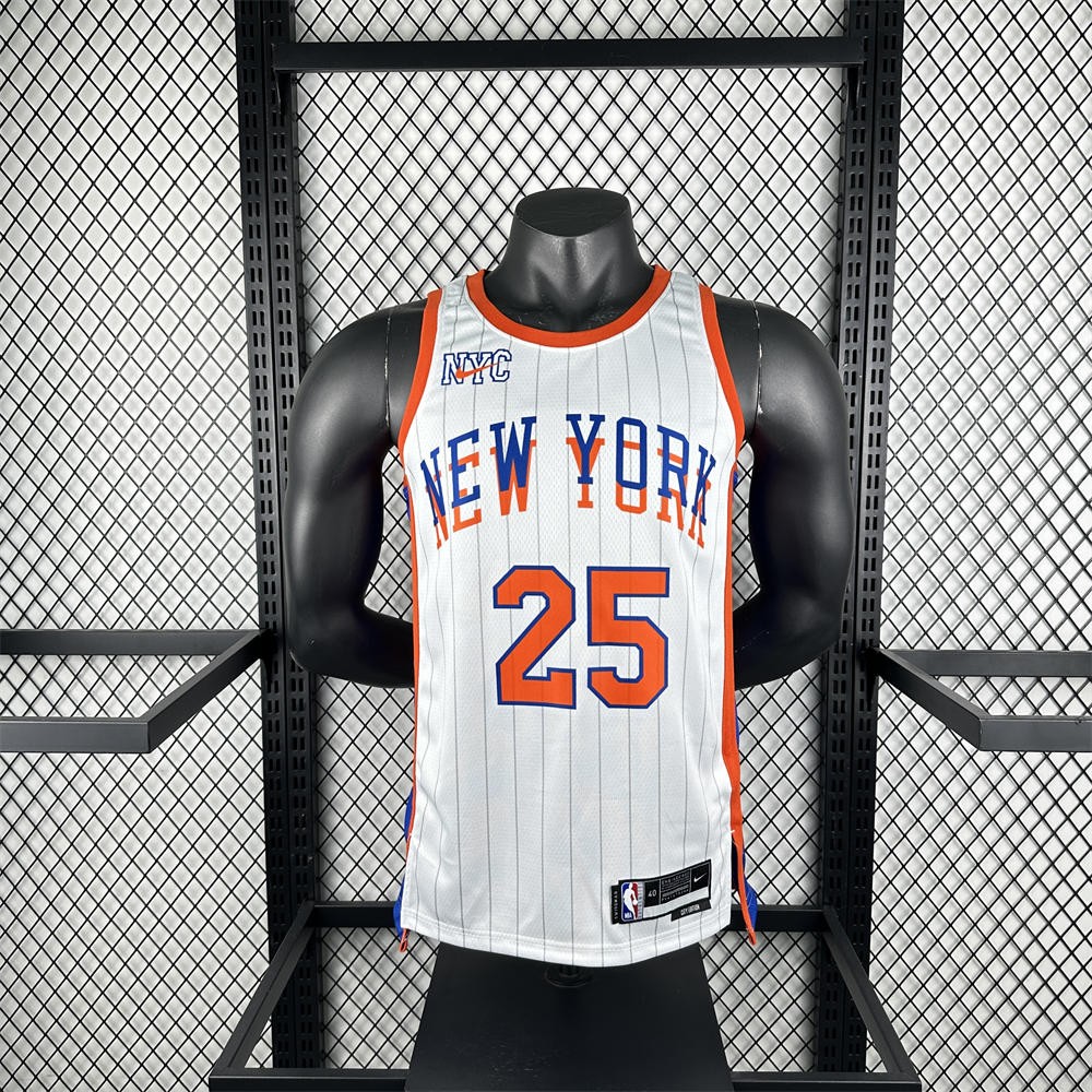 NBA New York Knicks 24/25 City Edition Round Neck White jersey BRIDGES#25 S-XXL