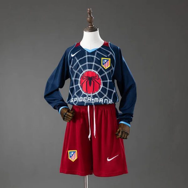 Retro Atletico Madrid 2004/05 Away Kid Kits Long Sleeve