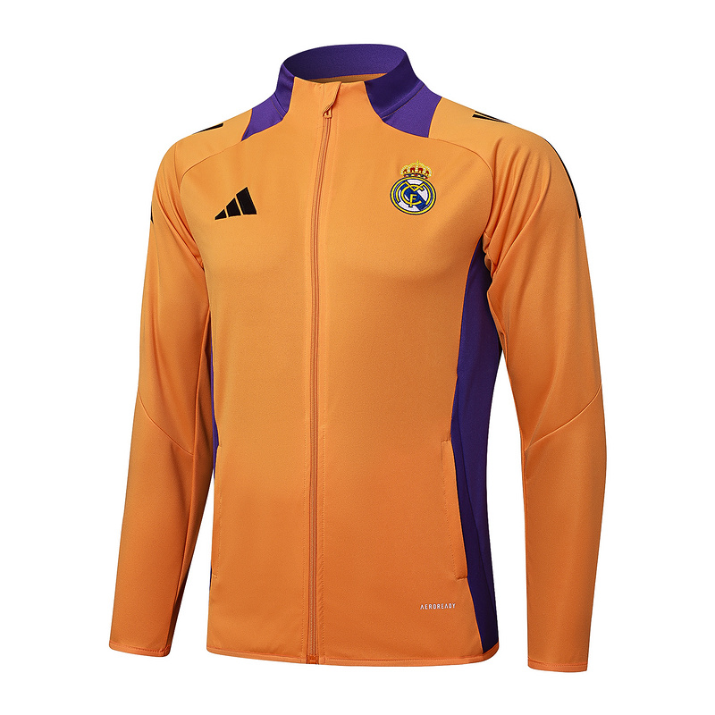 2024/25 Real Madrid Yellow Jacket Training Suit Set Football Team Shirt Sports Fashion