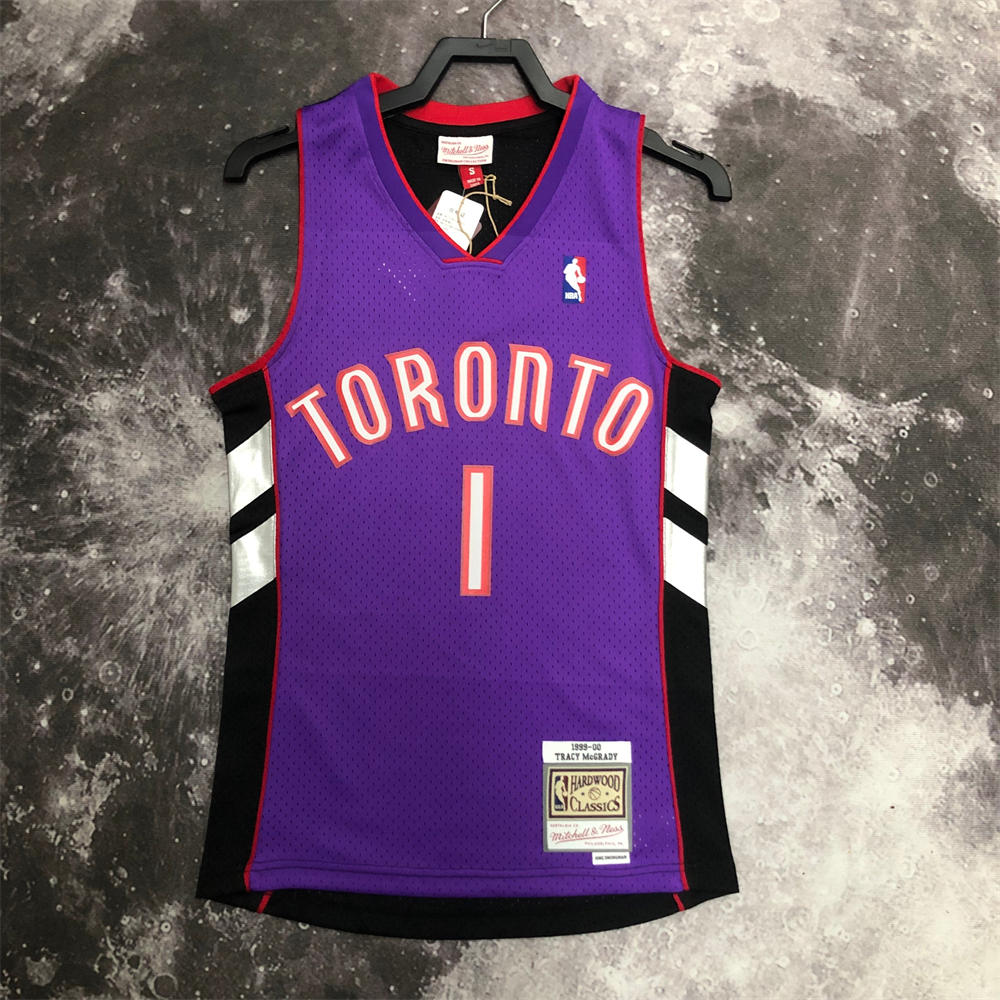 NBA Toronto Raptors V-Neck Purple jersey McGRADY#1 S-XXL