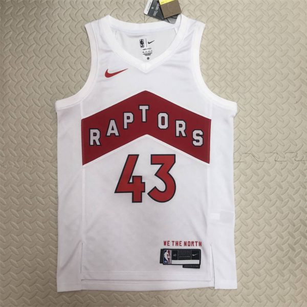 NBA Toronto Raptors V-Neck White Jersey SIAKAM#43 S-XXL