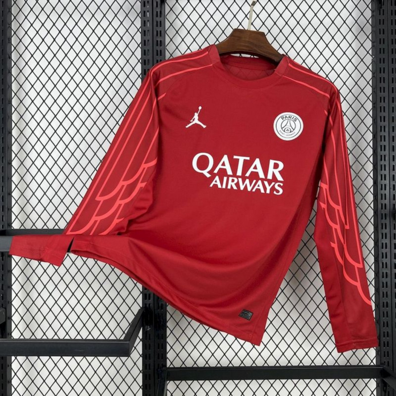 2025/26 PSG Red goalkeeper Long Sleeves jersey Fan Version