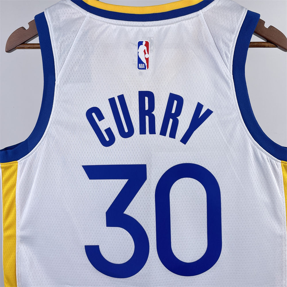 NBA Golden State Warriors 2023 V-Neck White Jersey CURRY#30 S-XXL
