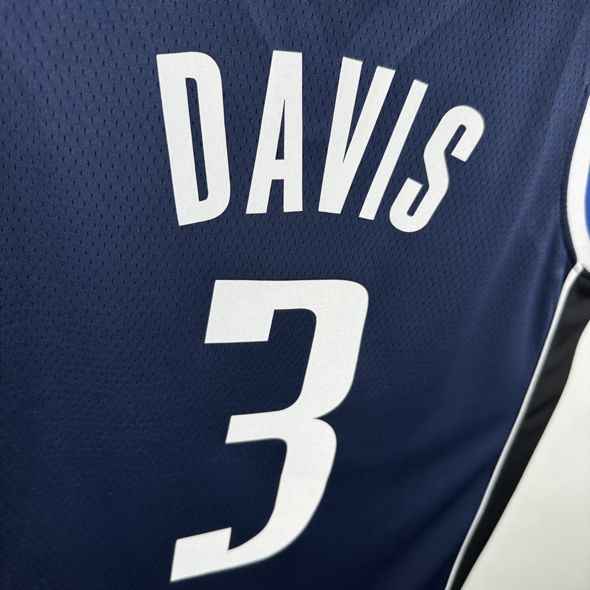 NBA Dallas Mavericks V-Neck Royal Blue Jersey DAVIS#3 S-XXL