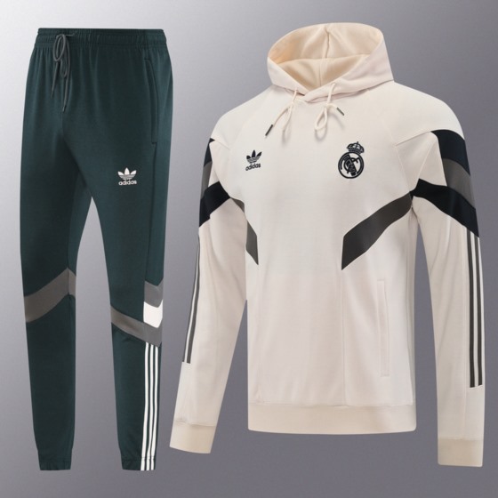 2024 Real Madrid Light Pink Hoodie Jacket Kit Set Football Team Shirt Sports Fashion