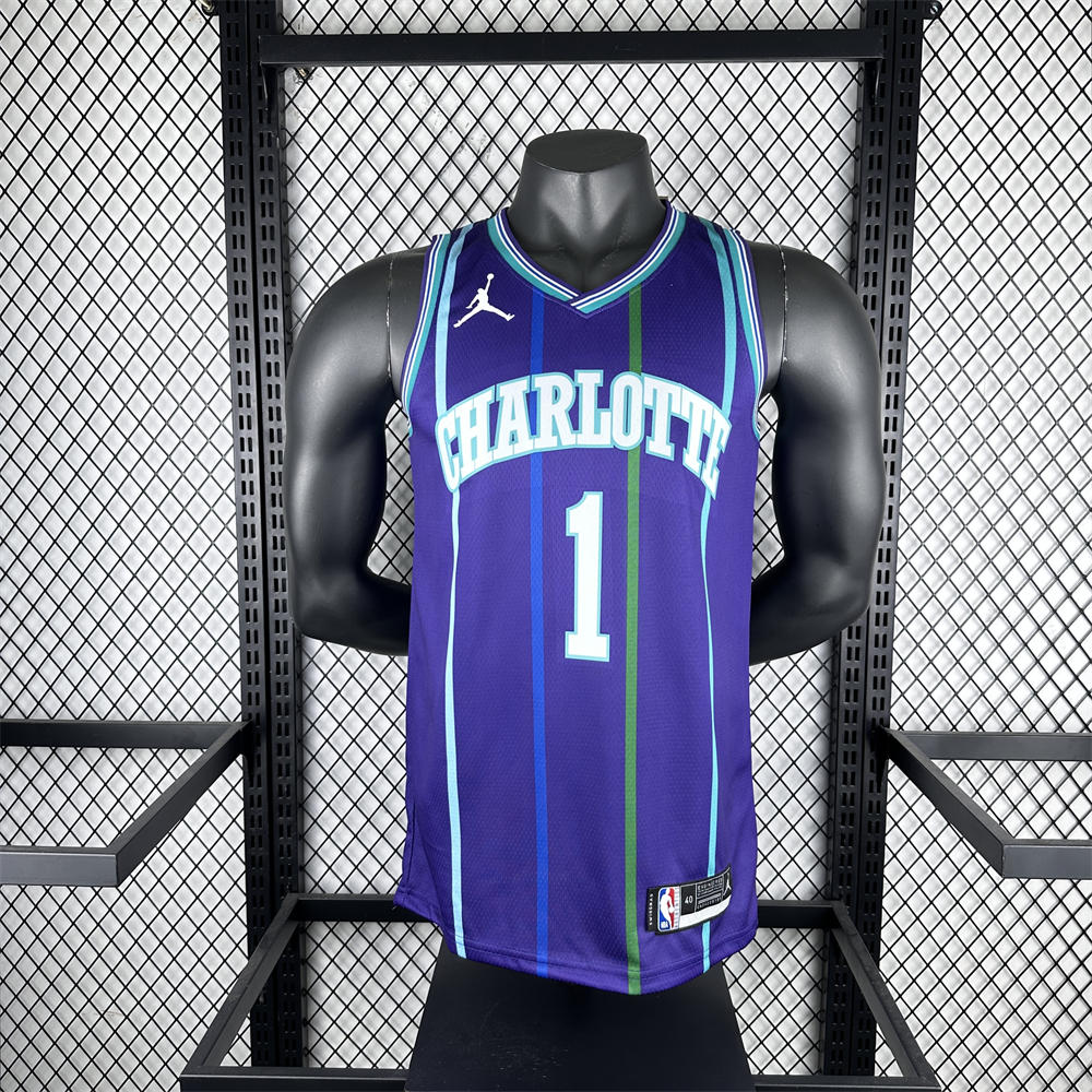 NBA Charlotte Hornets BALL#1 2019/20 Jordan Brand Purple Statement Edition Swingman Jersey S-XXL