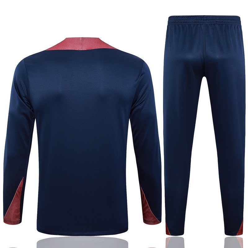 2024 England Royal Blue Long-sleeved half-pull training kit Football team kit