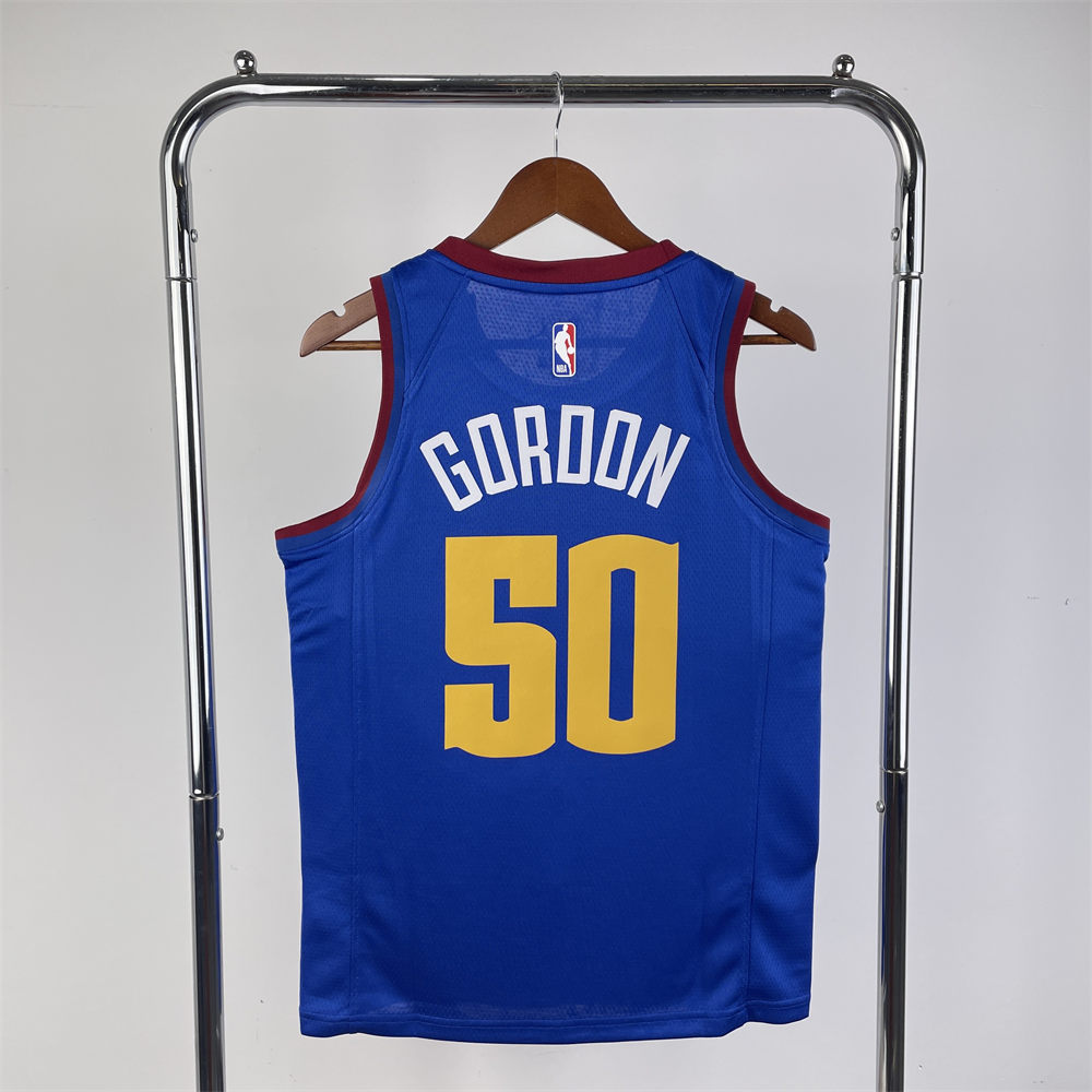 NBA Denver Nuggets Round Neck Blue jersey GORDEN#50 S-XXL