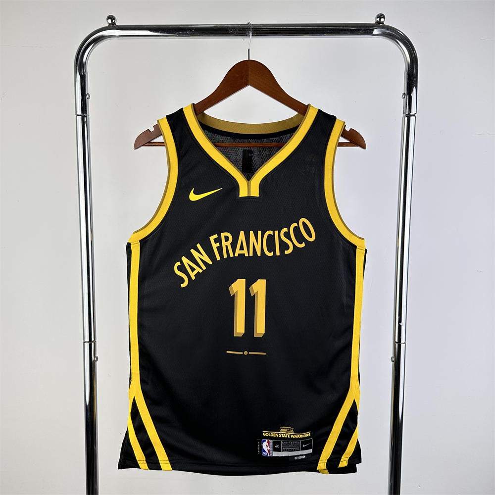 NBA Golden State Warriors 2024 V-Neck City Edition Black Jersey THOMPSON#11 S-XXL