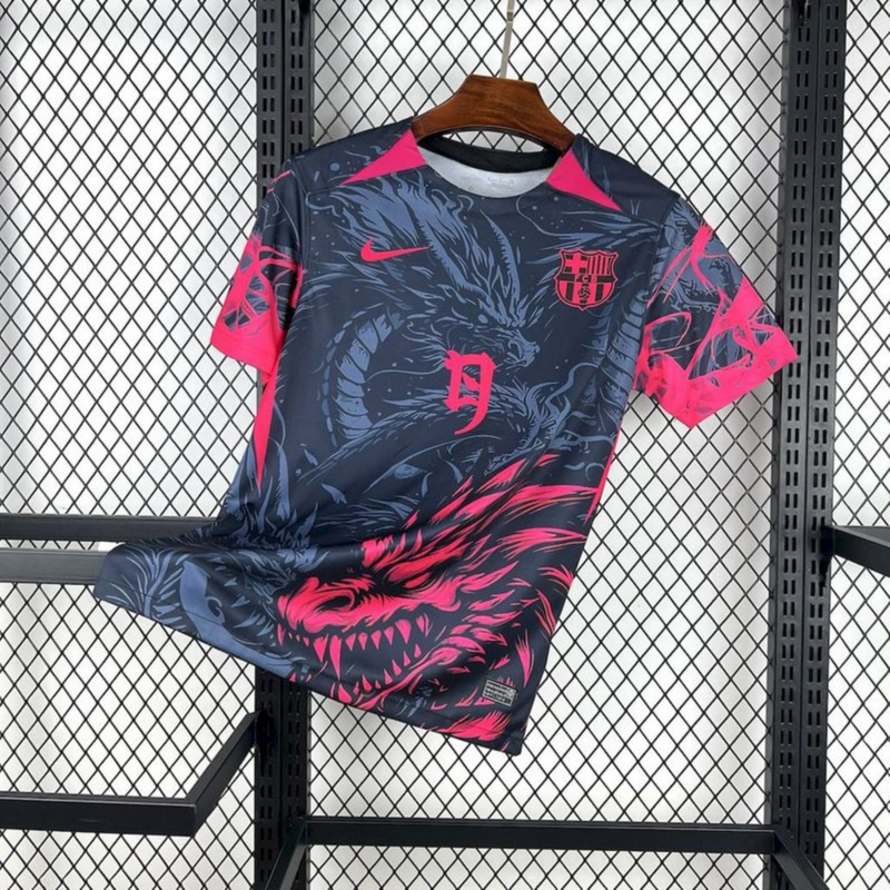 2025/26 Barcelona Special Edition Black and Pink Jersey Fan Version