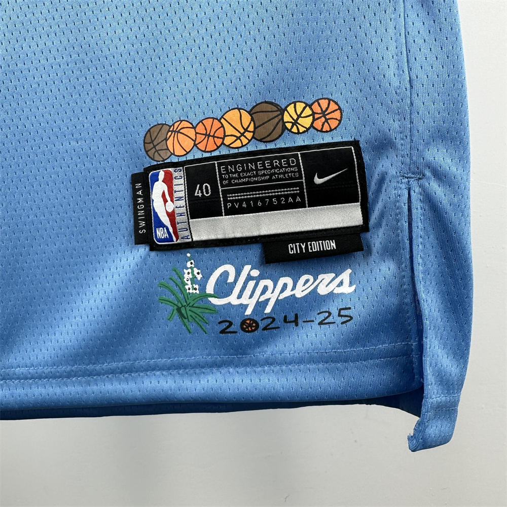 NBA Los Angeles Clippers 24/25 City Edition Round Neck Blue Jersey LEONARD#2 S-XXL