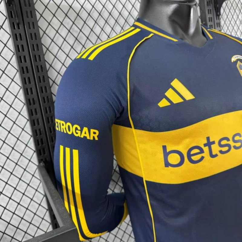 2025/26 Boca Juniors Home Long Sleeve Jersey Player Version