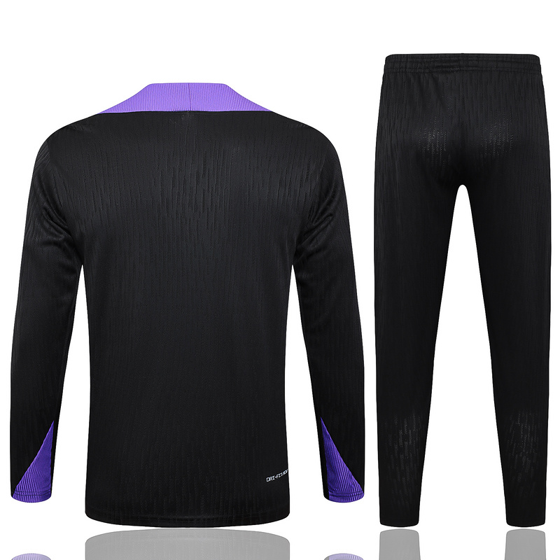 24/25 Paris Black Long-sleeved half-pull training kit Football team kit