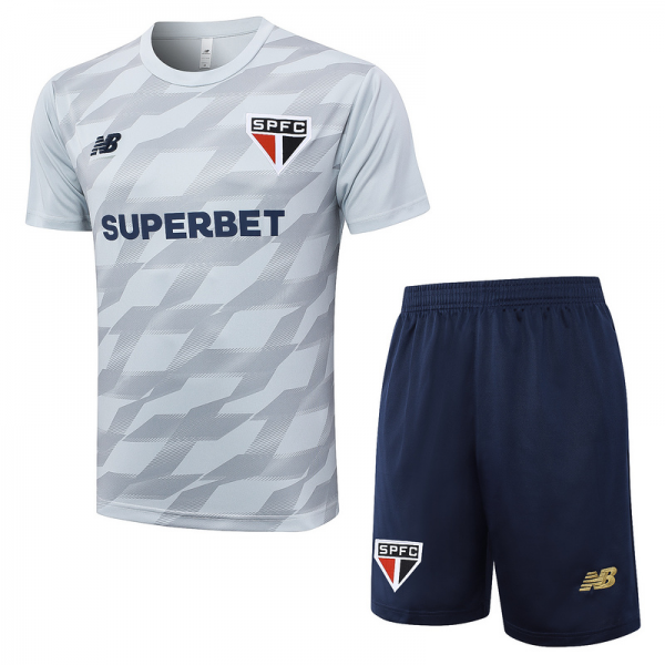 24/25 Sao Paulo Light Gray Training Set Shirt and Shorts