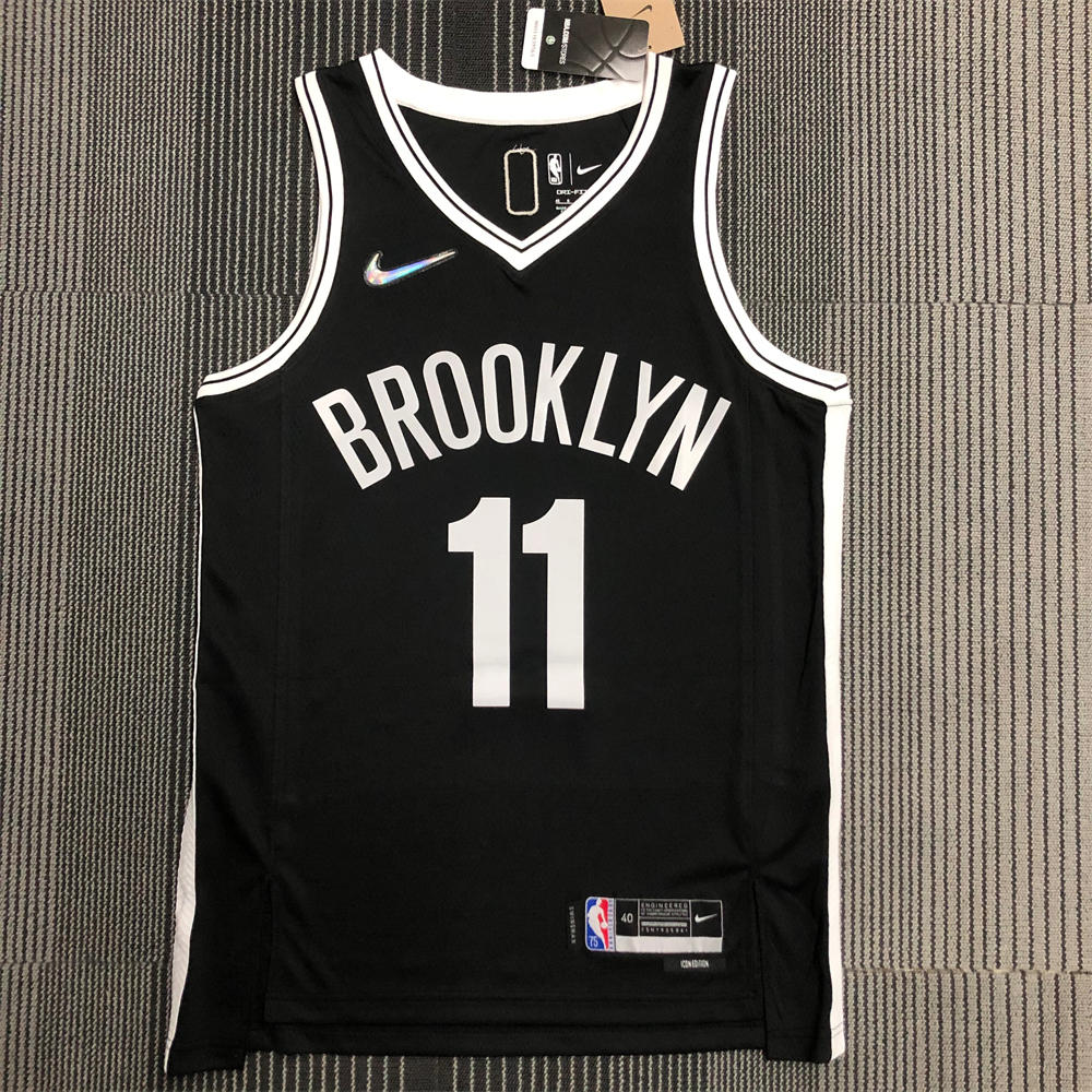NBA Brooklyn Nets V-Neck Black 75th anniversary Jersey IRVING#11 S-XXL
