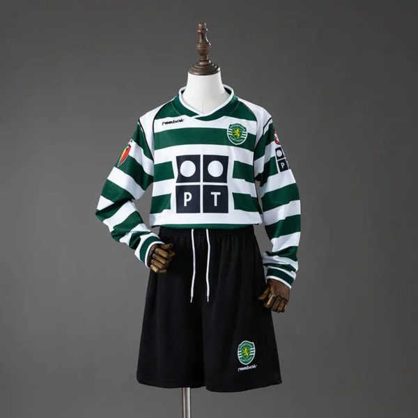 Retro Sporting Lisbon 2001/03 Home Kid Kits Long Sleeve