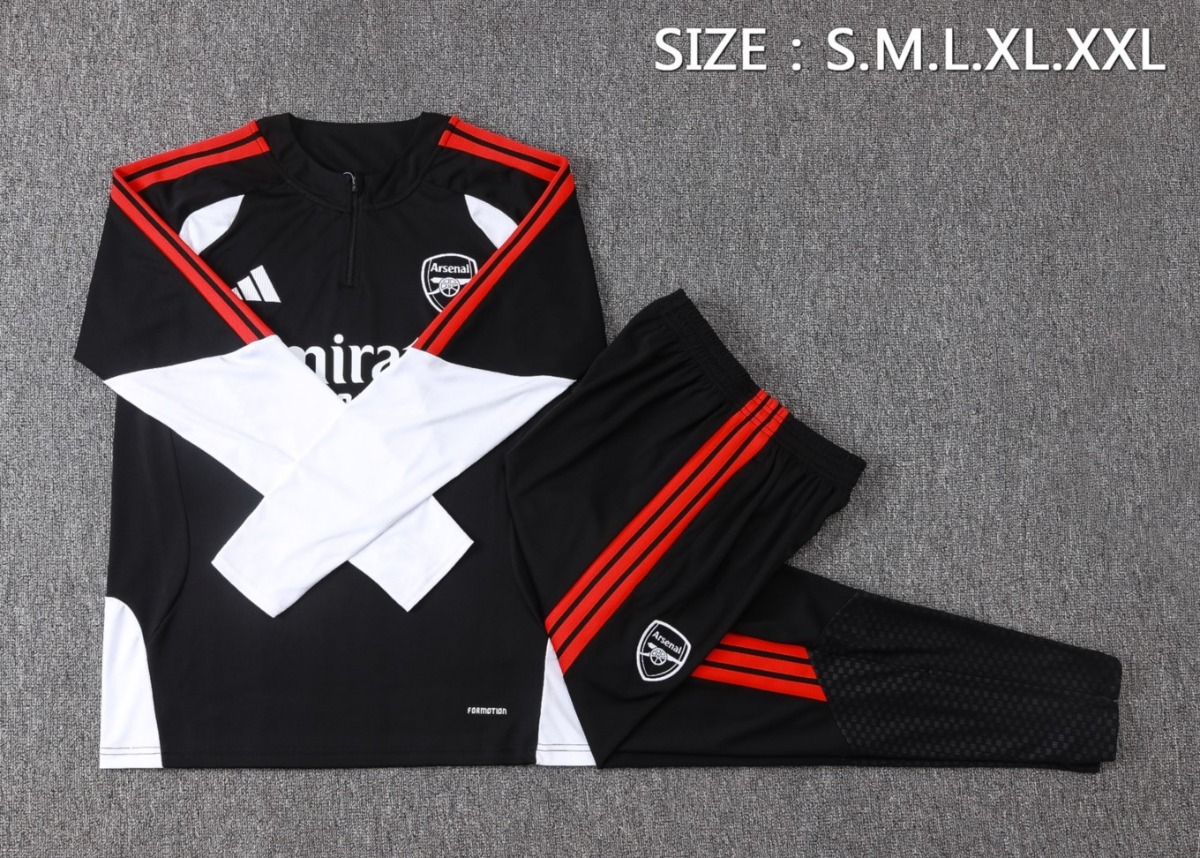 2026 Arsenal Black Long-sleeved half-pull training kit