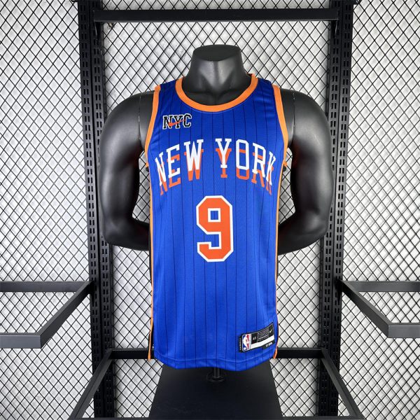 NBA New York Knicks 2024 Round Neck Blue jersey BARRETT#9 S-XXL
