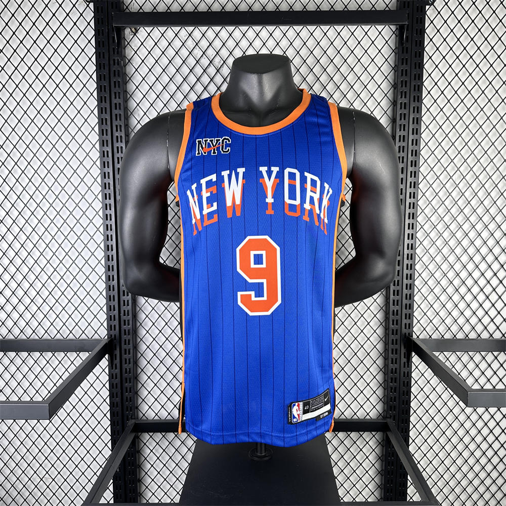 NBA New York Knicks 2024 Round Neck Blue jersey BARRETT#9 S-XXL