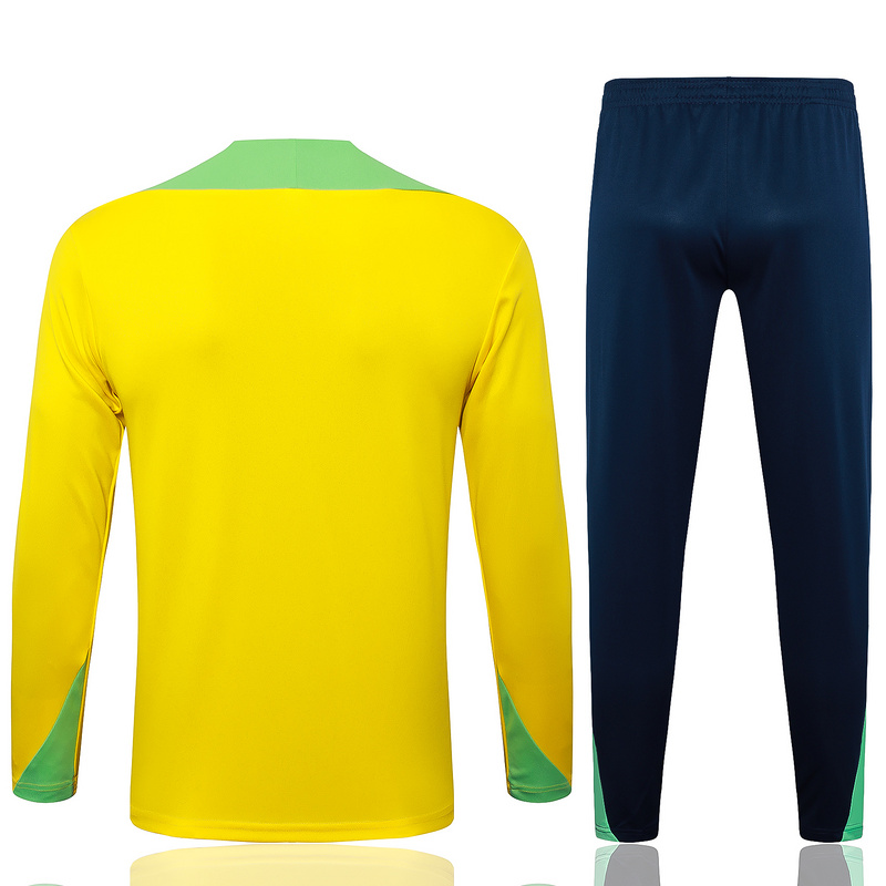 24/25 Brazil Yellow Long-sleeved half-pull training kit Football team kit