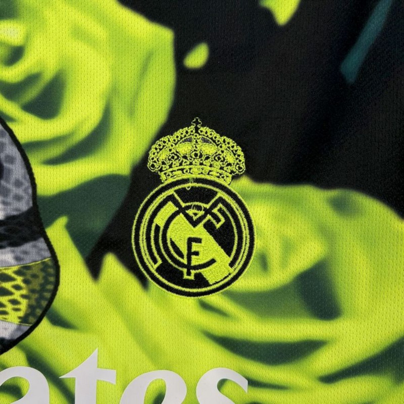 2025/26 Real Madrid Green Rose Bamboo Leaf Green Jersey Fan Version