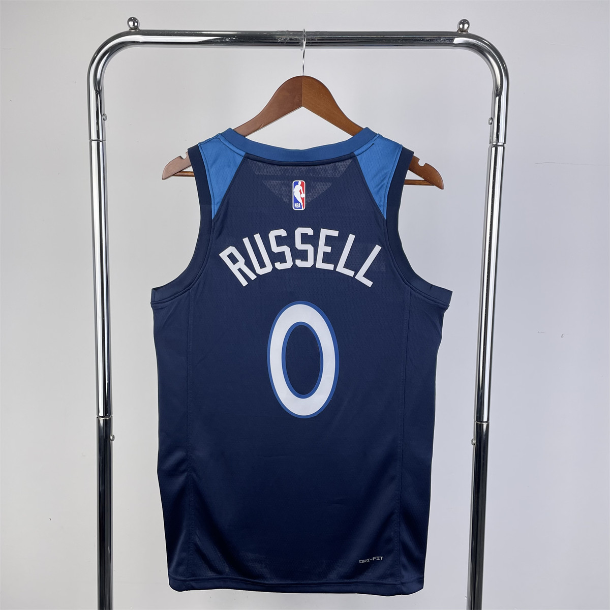 NBA Minnesota Timberwolves 2023 V-Neck Black Jersey RUSSELL#0 S-XXL