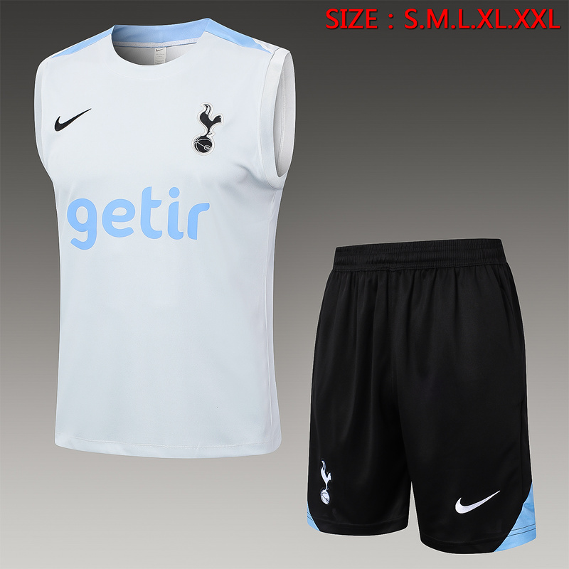 24/25 Tottenham light gray raining Set Shirt and Shorts