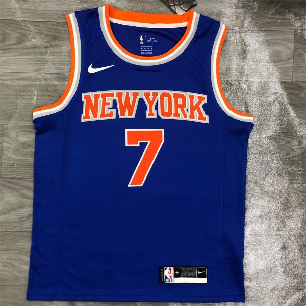NBA New York Knicks Round Neck Blue jersey ANTHONY#7 S-XXL