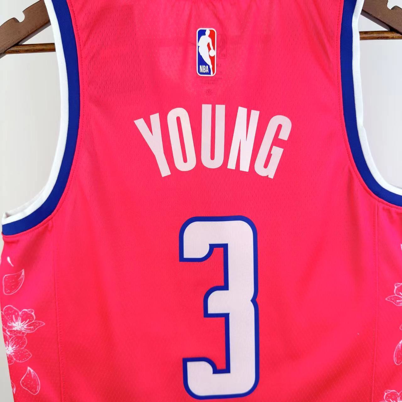 NBA Washington Wizards V-Neck Pink Jersey YOUNG#3