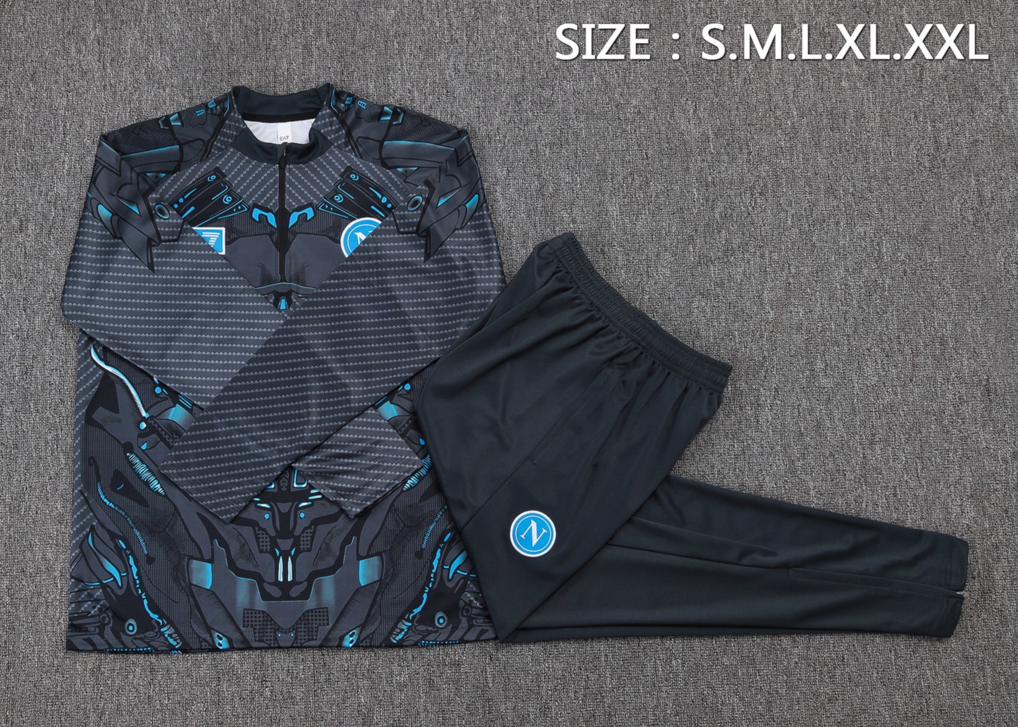 2025/26 Naples dark gray Long-sleeved half-pull training kit Football team kit