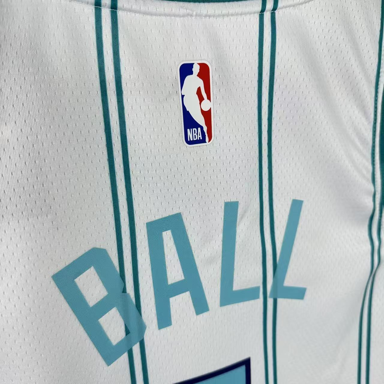 NBA Charlotte Hornets V-Neck White Jersey BALL#1