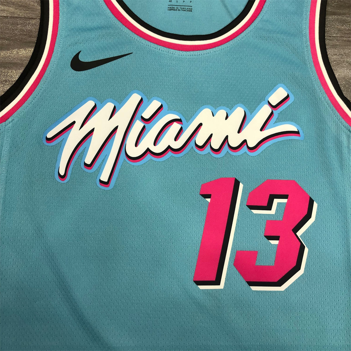 NBA Miami Hearts round neck Light Blue Jersey ADEBAYO#13 S-XXL
