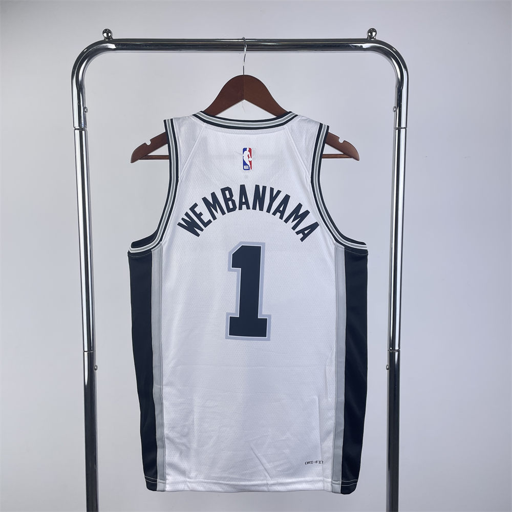 NBA San Antonio Spurs WEMBANYAMA#1 2022/23 White Icon Edition Swingman Jersey S-XXL