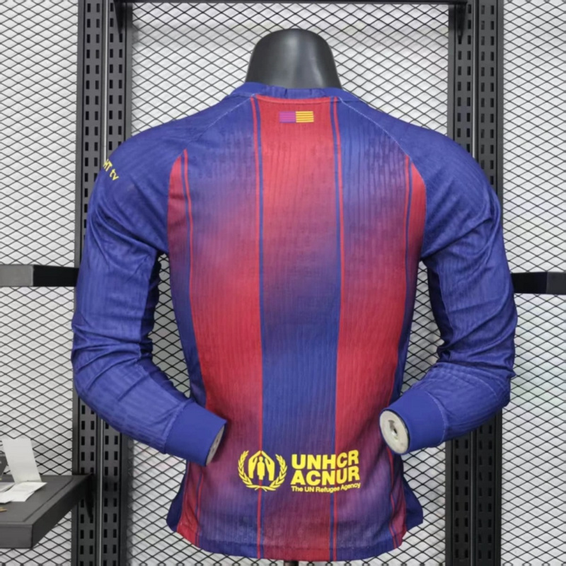 2025/26 Barcelona Home Long Sleeve Jersey Player Version