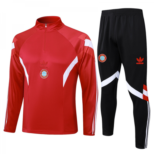 24/25 Bayern Munich Red Long-sleeved half-pull training kit Football team kit
