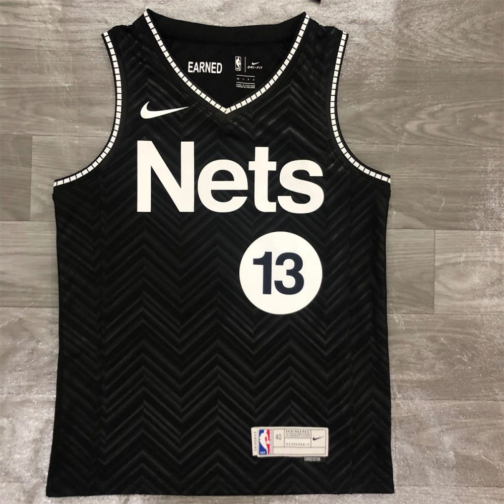 NBA Brooklyn Nets V-Neck Black Jersey HARDEN#13 S-XXL